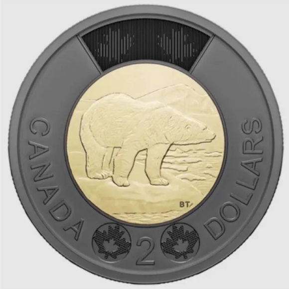 Money Other - Queen Elizabeth 2022 Tribute Black Ring $2 Toonie Canada Uncirculated Coin Money